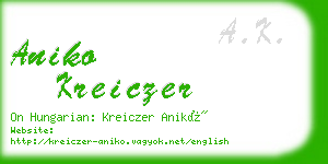 aniko kreiczer business card